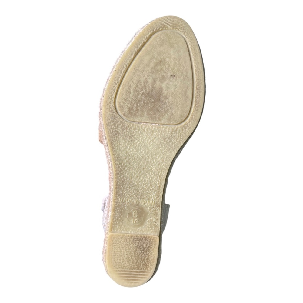 Dalson Tan Suede Peep Toe Wedge Espadrille Sandals Made In Spain Size 6.5 - Picture 10 of 12